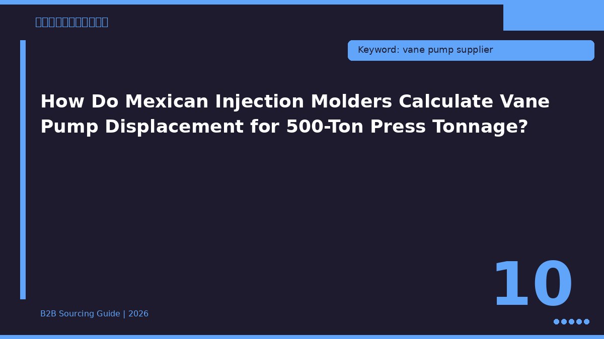 How Do Mexican Injection Molders Calculate Vane Pump Displacement for 500-Ton Press Tonnage?