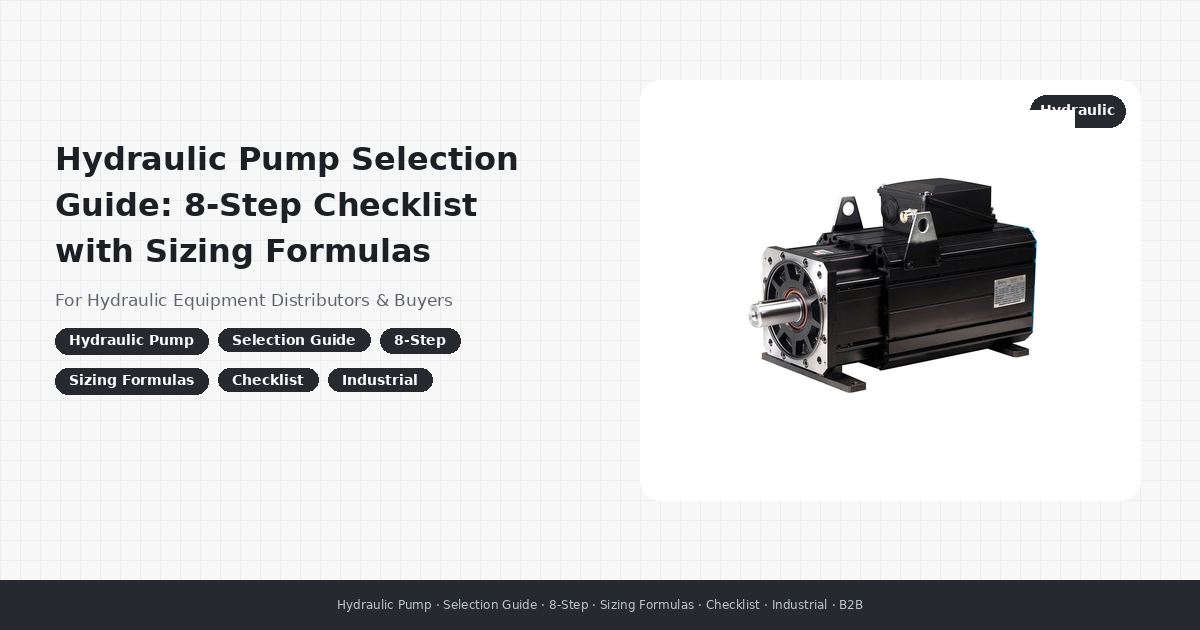 Hydraulic Pump Selection Guide: 8-Step Checklist with Sizing Formulas