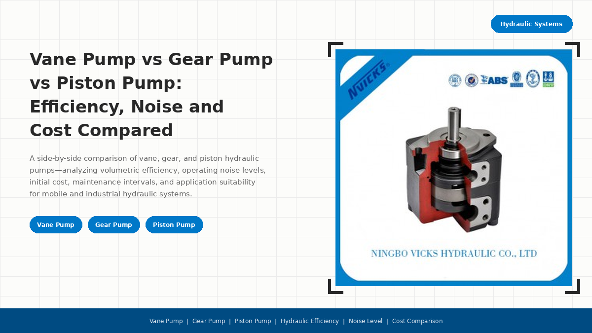 Vane Pump vs Gear Pump vs Piston Pump: Efficiency, Noise and Cost Compared