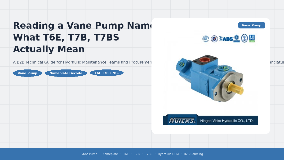 Reading a vane pump nameplate: what T6E, T7B, T7BS actually mean
